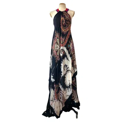 Pre-owned Gucci Halter Bandana Print Silk Gown, Spring Summer 2007 In Black