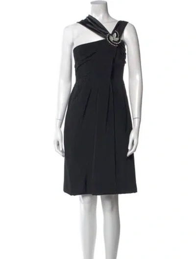 Pre-owned Gucci Halterneck Knee-length Dress In Black