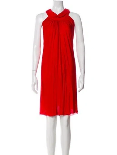 Pre-owned Gucci Halterneck Mini Dress In Red