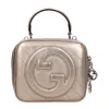 Gucci Metallic Leather Clutch Bag With Detachable Strap
