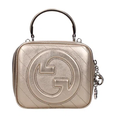 Gucci Metallic Leather Clutch Bag With Detachable Strap In Neutral