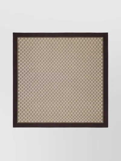 Gucci Hand-stitched Silk Square Contrast Border In Neutral