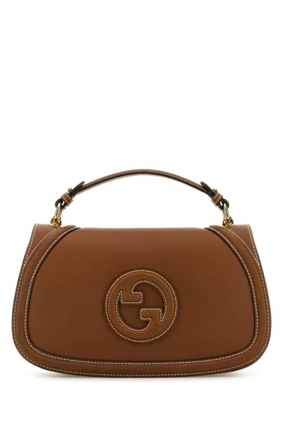 Gucci Blondie Mini Caramel Leather Handbag With Gold-tone Hardware In Brown