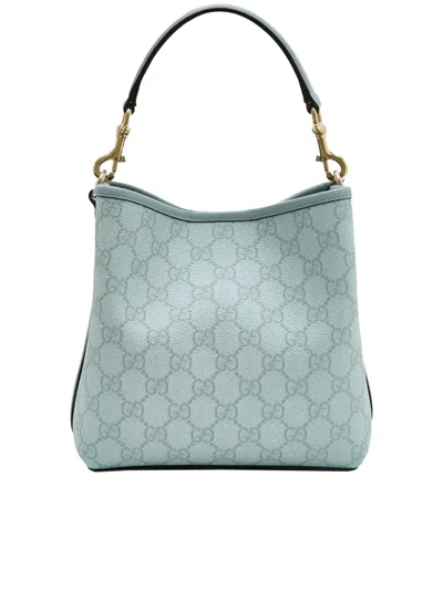 Gucci Gg Clutch Bag Detachable Strap Top Handle In Blue
