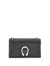 Gucci Tiger Head Detail Leather Shoulder Bag In Gray