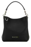 Gucci Borsa A Secchiello Gg Emblem In Pelle Nera Donna In Black