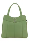 Gucci Small Structured Leather Handbag With Top Handles In Green