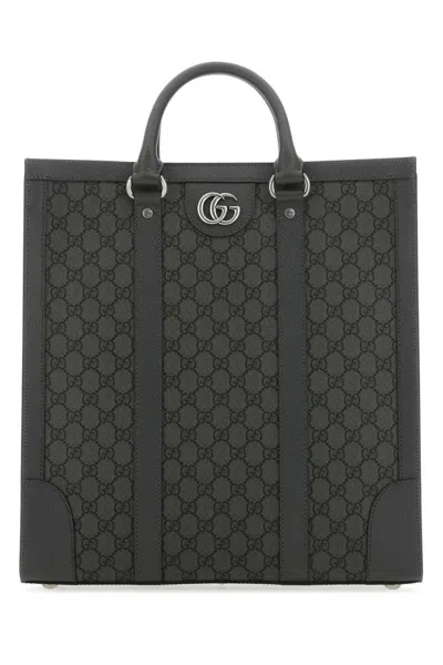 Gucci Man Gg Supreme Fabric And Leather Ophidia Shopping Bag In Multicolor