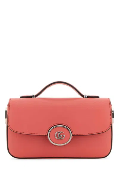 Gucci Petite Gg Mini Leather Shoulder Bag In Pink