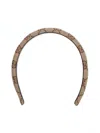 Gucci Monogram Pattern Headband Fabric Wide Band In Sand