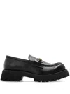 Gucci Black Calf Leather Loafers With Clamp In Black