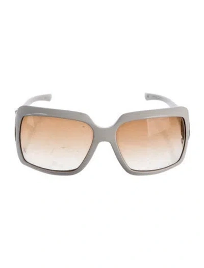 Pre-owned Gucci Hasler Horsebit Accent Oversize Sunglasses In White