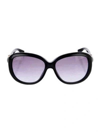 Pre-owned Gucci Hasler Horsebit Accent Round Sunglasses In Black