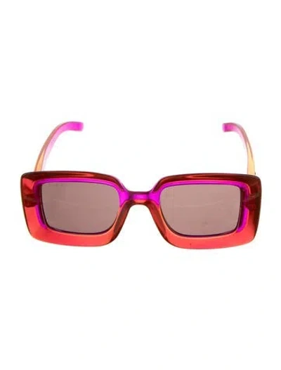 Pre-owned Gucci Hasler Horsebit Accent Square Sunglasses In Red