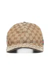 Gucci Men Beige Baseball Cap With Web Detail On The Side In Gg Canvas Man In Neutral
