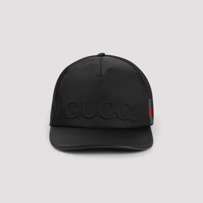 Gucci Classic Polyamide Cap For Men In Black