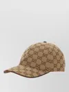 Gucci Women Beige Baseball Hat With Curved Brim And All-over Gg Motif In Fabric Woman In Brown
