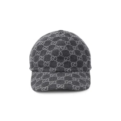 Gucci Gg Flannel Baseball Hat In Black