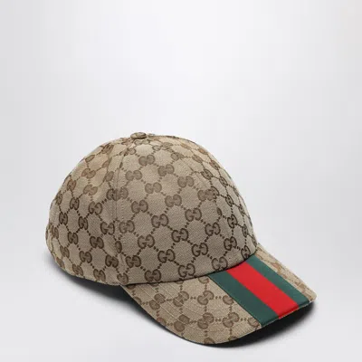 Gucci Hat In Gg Supreme And Mesh In Brown