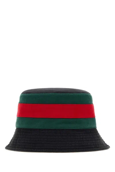 Gucci Black Signature Color Block Bucket Hat In Multi
