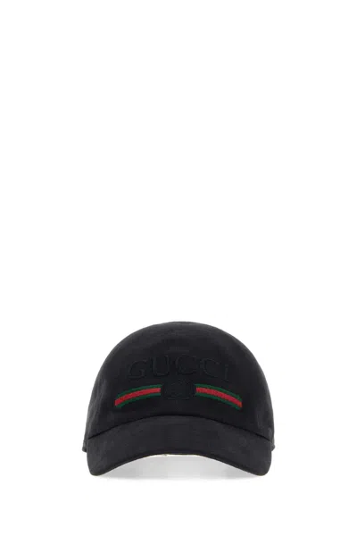 Gucci Slate Canvas Baseball Cap In Black