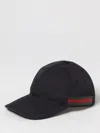Gucci Cotton Blend Gg Hat With Web Ribbon In Black