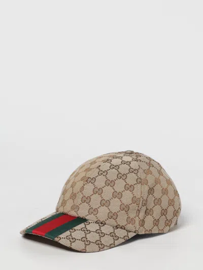 Gucci Hat Men Yellow Cream In Brown