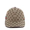 Gucci Men Beige Baseball Cap With Web Detail On The Side In Gg Canvas Man In Neutral