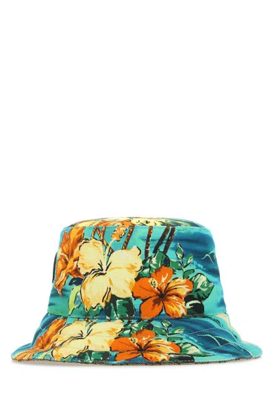 Gucci Women Printed Cotton Blend Hat In Multicolor