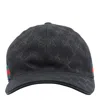 Gucci Men Gg Fabric Baseball Cap With Web In Black