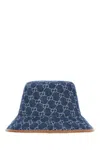 Gucci Bucket Hat In Denim Gg Women In Blue