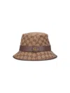 Gucci Beige Logo Bucket Hat In Brown