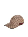 Gucci Men Beige Baseball Cap With Web Detail On The Side In Gg Canvas Man In Sand