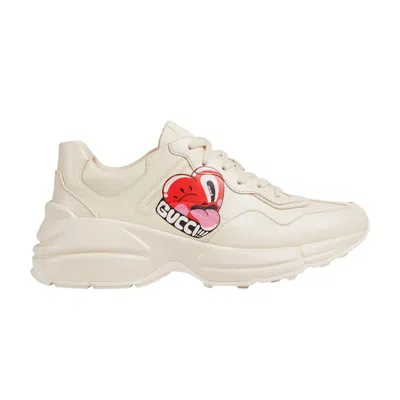 Pre-owned Gucci Hattie Stewart X  Wmns Rhyton 'serigraphy Heart' | Cream | Women's Size 1.5 In White