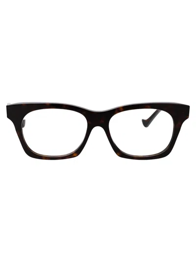 Gucci Havana Acetate Optical Glasses In 001 Black Black Transparent