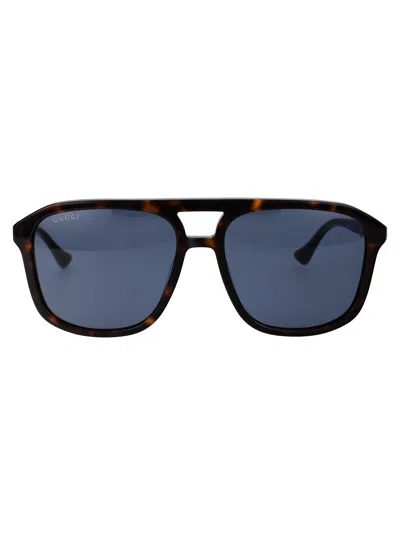 Gucci Havana Havana Blue Acetate Sunglasses