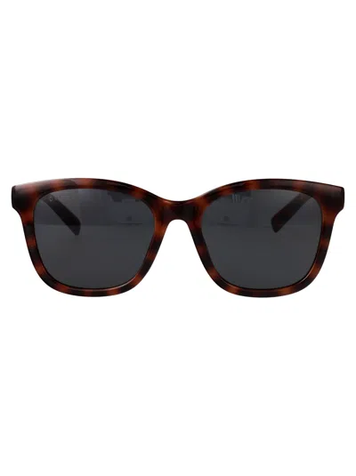 Gucci Havana-havana-blue Injection Sunglasses In Brown