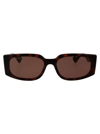 Gucci Havana Havana Brown Acetate Sunglasses In Orange