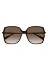 Gucci Havana-havana-brown Recycled Acetate Sunglasses In Brown