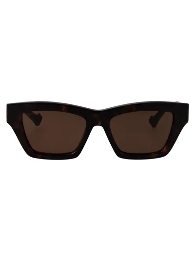 Gucci Havana-havana-brown Recycled Acetate Sunglasses In Black