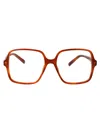 Gucci Havana-havana-transparent Recycled Acetate Glasses In Orange