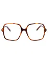 Gucci Havana-havana-transparent Recycled Acetate Glasses In Brown
