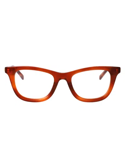 Gucci Havana-havana-transparent Recycled Acetate Glasses In Brown