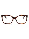 Gucci Havana-havana-transparent Recycled Acetate Glasses In Brown