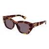 Gucci Havana-havana-violet Recycled Acetate Sunglasses In Brown