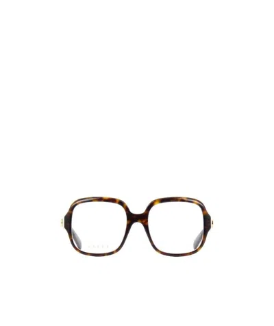 Gucci Havana Square-frame Glasses In Brown