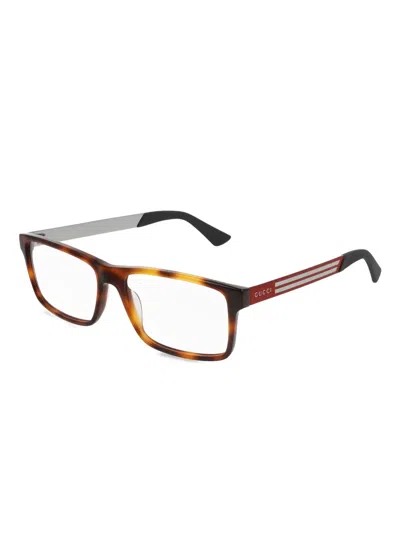 Gucci Havana Transparent Frames In Rot