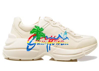 Pre-owned Gucci Hawaii Rhyton (women's) Sneakers In Beige