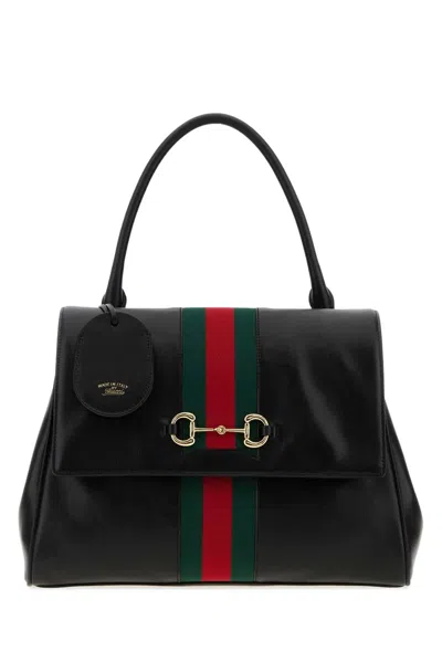 Gucci Hbg Horsebit Web In Black