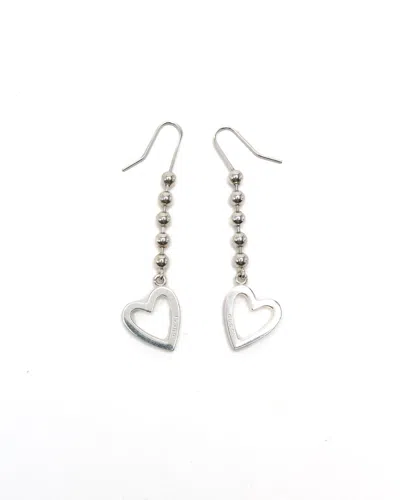 Pre-owned Gucci Heart Dangling Silver Earrings